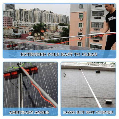 Water Fed Pole Kit Adjustable Solar Panel Cleaning Kit Cleaner Tool for Window Glass Roof Outdoor Glass Brush Window Washing Equipment (26FT) - size: 26FT