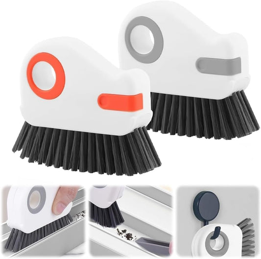 2-in-1 Groove Cleaning Brush with Hidden Scraper, Window Track Cleaner Brush, Crevice Cleaning Tool for Sliding Door Tracks, Window Sills, Narrow Gaps, Kitchen & Bathroom Cleaning (2 PCS) - color: 2 Pcs