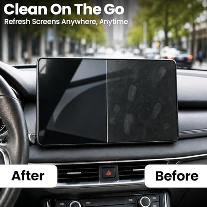 EVEO Car Screen Cleaner Spray and Wipe -2-in-1 iPhone Cleaner, iPad Screen Cleaner & Phone Screen Cleaner - Touchscreen Mist Cleaner for Laptop, Computer, MacBook and More - 2 Pack (Grey & Purple) - color: Grey & Purple