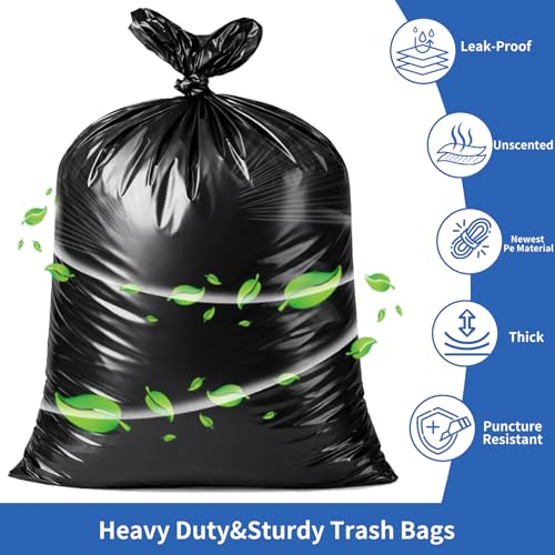 13 Gallon Multipurpose Tear-Resistant Trash Bags,Heavy Duty,Tastless and Black Garbage Bags(100 Count,60x80cm) - size: 1 Count (Pack of 100), style: 13Gallon(100Counts)Black