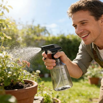 Spray Bottle, 500ml Refillable Sprayer Bottle with Adjustable Nozzle and 2 Modes, Empty Cleaning Solution Container, Mist/Stream,Thickened Version,Water Plants,for Cleaning Solutions, Oils, Hair, Cook - color: Gray