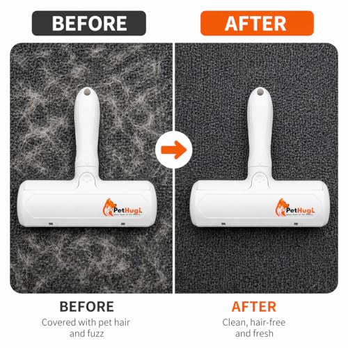 Reusable Pet Hair Remover Roller for Couch & Furniture – Self Cleaning Lint Roller for Dog & Cat Hair, Washable Pet Hair Cleaner for Carpet, Sofa & Bedding