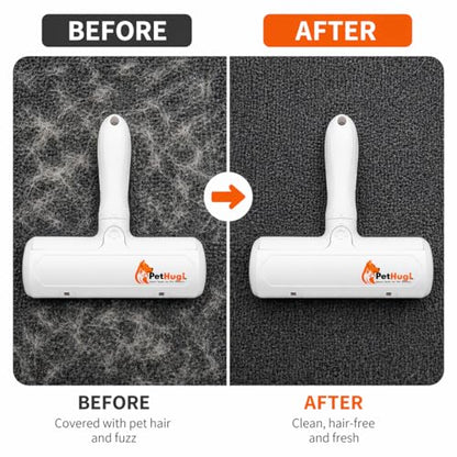 Reusable Pet Hair Remover Roller for Couch & Furniture – Self Cleaning Lint Roller for Dog & Cat Hair, Washable Pet Hair Cleaner for Carpet, Sofa & Bedding