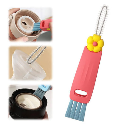 3 in 1 Cup Lid Cleaning Brush,2024 New 3 in 1 Multifunctional Cleaning Brush Portable Cup Lid Cleaner with Brush,Crevice Cleaning Brush Set for Baby Bottle Gap Tight Spaces Cup(D) - color: D