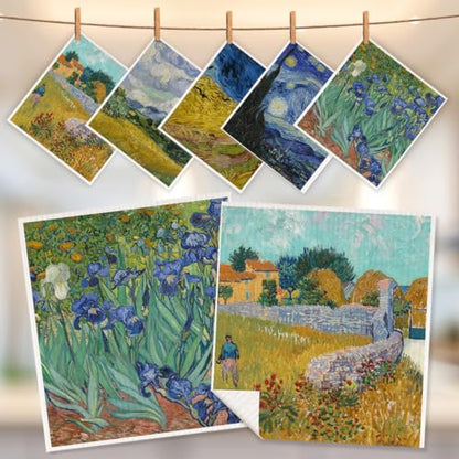 5 Pcs Oil Painting Swedish Dishcloths, Starry Sky & Flower Swedish Dishcloth, Classic Art Dish Cloths for Drying Dishes, Reusable Cleaning Cloths, Housewarming Gifts for Women - color: Lm 03424