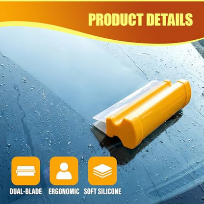 Craedli Car Drying Squeegee, 7.67 Inch Flexible Silicone Water Blade, Scratch-Free Double Row Auto T-Bar Water Scraper Wiper Tool for Washing Windshield, Glass, Window and Shower Doors (1PC) - size: 1PC