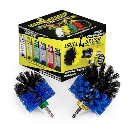 Drill Powered Scrubbing Brush Heads - Professional Boat Detailing Accessories - Aquatic Cleaning Supplies - Tank Scrubbing Brush - Boat Hull Cleaning Tools - Barnacle Busting Brush - Detailing Set - color: Blue
