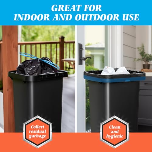 20 Gallon Large Drawstring Trash Bags 120 Counts, Fit 20-21 Gal Trash Can, Heavy Duty Tall Kitchen Garbage Liners, Large Trash Bags Size Chart for Home/Office, Outdoor Lawn & Leaf Bags, Black - style: 120-20 Gallon-Black