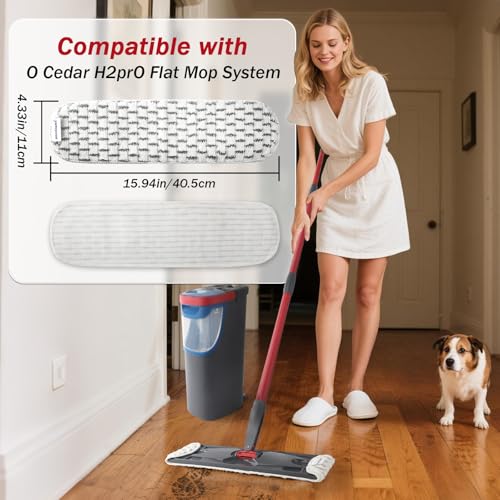 5-Pack Microfiber Mop Pad Refills Compatible with O-Cedar H2PrO