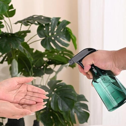 Spray Bottle, 500ml Refillable Sprayer Bottle with Adjustable Nozzle and 2 Modes, Empty Cleaning Solution Container, Mist/Stream,Thickened Version,Water Plants,for Cleaning Solutions, Oils, Hair, Cook - color: Green