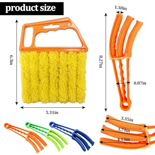 4 Pcs Window Venetian Blind Cleaner Duster Tool, Reusable 7 Finger Dusters Brush Dusting Cleaner Tool for Dust Removal in Blinds, Fans, and Air Vents - style: 4 Pcs