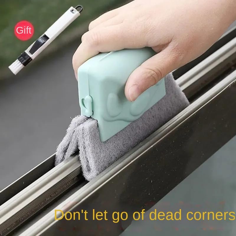 2 Pieces Window Groove Cleaning Brush, Hand-held Magic Window Track Cleaning Tools, Window or Sliding Door Track Cleaner for Sliding Door, Sill, Tile Lines, Car Vents, Keyboard, Small Clean Kit