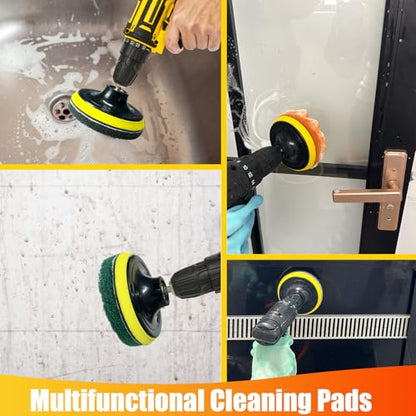 10Pcs Drill Brush Attachment Set, Drill Scrubber Brush Kit Include Scrub Pads, Drill Cleaning Brush Attachment Set for Bathroom, Tub, Tile,Floor, Grout, Boat - style: 10pcs