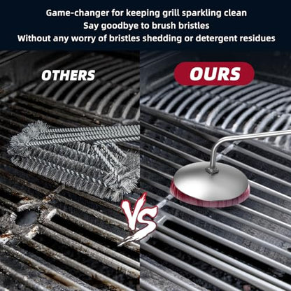 Onion Holder Grill Brush, BBQ Grill Brush Bristle Free for Outdoor Grill, Grill Cleaning Brush Tools for Blackstone Charcoal Grills Gas Grills, Grill Cleaner Brush BBQ Grill Accessories