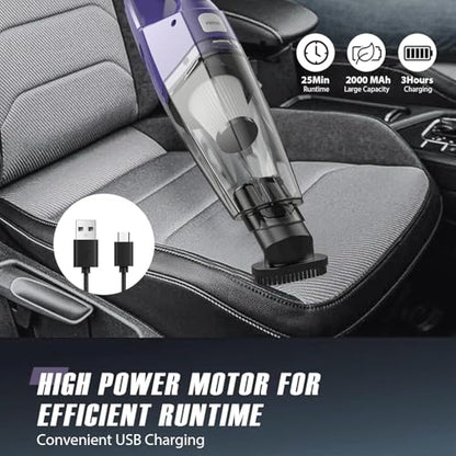 Handheld Vacuum Cordless — 3-In-1 Hand Held Vacuum Rechargeable With 8KPa Suction, Lightweight 1.7 Lbs Handheld Vac, Quick Dust Removal & Cleaning Tool With Accessories Storage For Car, Kitchen & Home