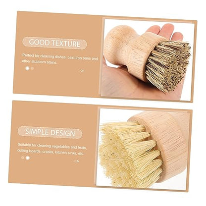 Ipetboom 2pcs Palm Cleaning Brush Ergonomic Multi-Purpose Scrubbing Brush for Pots Pans Dishes and More Sturdy Bristles for Non-Stick Cookware for Kitchen and Household Use