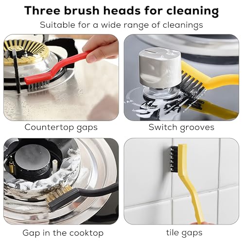 Crevice Cleaning Brush Set 8 Pack Narrow Detail Tools for Window Tracks Corners Edges and Household Cleaning