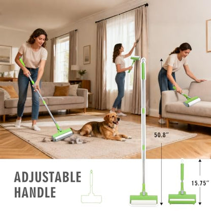MXF Pet Hair Remover Kit - Including Carpet Rake & Large Lint Roller, 2 in 1 Pet Hair Removal Tool Cat Dog Fur Rakes Scraper Carpet Broom for Carpets, Rugs, Mats, Pet Beds