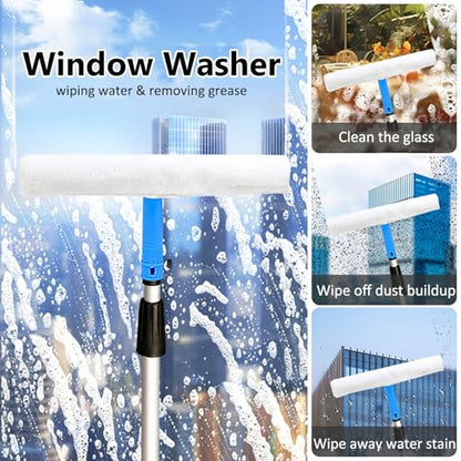 Professional Window Washing Squeegee Kit, Household Window Cleaner & Duster Kit with Extension Pole, Glass Cleaning Tools for Windows & Mirrors(2.2-6m(7.2-19.7ft)) - size: 2.2-6m(7.2-19.7ft)