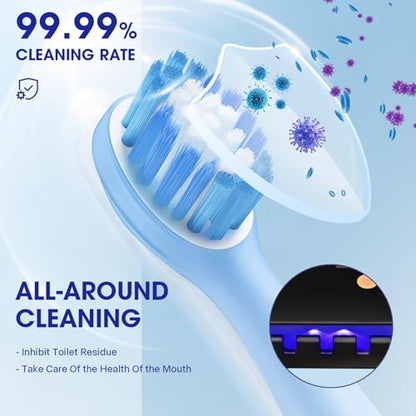 Smart Toothbrush Holder for Bathroom with Toothpaste Dispenser, USB Charging with 5 Toothbrush Slots for Family (Black) - color: Black