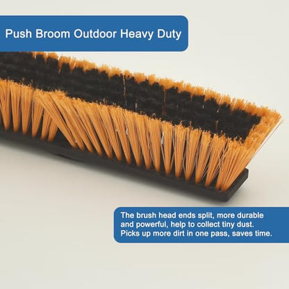 PBHEPJ 18 Inchs Push Broom Outdoor Heavy Duty, Shop Broom with 60" Long Handle for Cleaning Outdoor or Indoor Tile, Garage, Shop, Deck, Concrete, Wood, Stone, Patio Floor