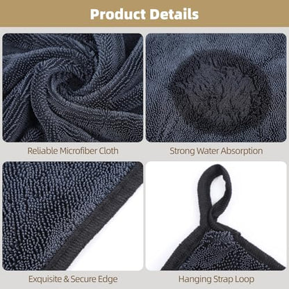 Shiny Wipes Shower Cleaning Cloth - 3 Pack 16 x 16 inch Ultra Absorbent Car Drying Towel, Shiny Wipes Drying Towel Microfiber Cleaning Cloth for Car, Bath & Househood - size: 16*16in