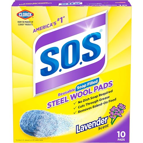 S.O.S Steel Wool Soap Pads, Lavender, 10 Count