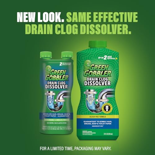 Green Gobbler Liquid Hair Drain Clog Remover & Cleaner, For Toilets, Sinks, Tubs - Septic Safe (6)