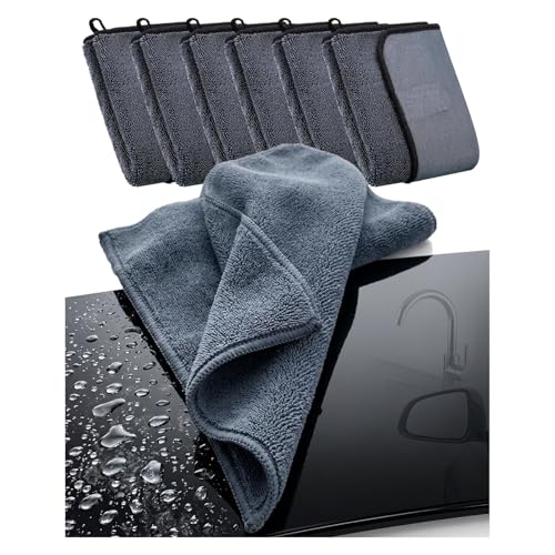 Cloth Cleaning Towels, Car & Bathroom Cleaning Cloth, 9X Ultra Absorbent, Nanofiber Microfiber Cloths, Streak-Free Shiny Wipes,6pcs - size: 6pcs