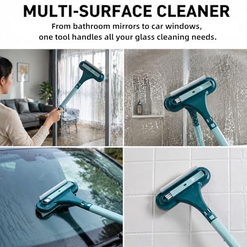 Window Screen Cleaning Brush, Upgraded 2 in 1 Mesh Screen Cleaner with Squeegee, Multi-Purpose Cleaning Brush for Home Window Glass Porch Screens