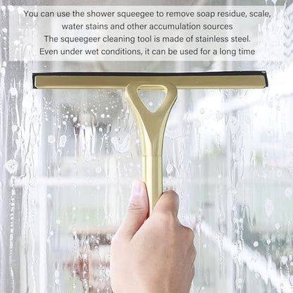 Stainless Steel Squeegee Window Cleaning Glassware Household Tile Squeegees Mirror Scratch Artifact for Glass Cleaner Gold Shower Squeegees