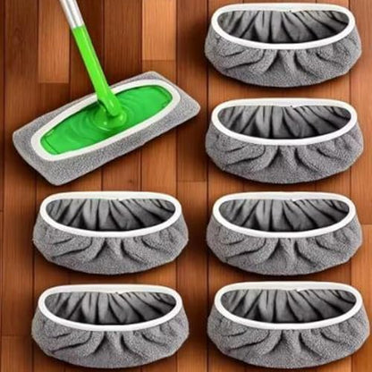 2-in-1 Mop Head Replacement Rag Towel Reusable Microfiber Household Wet and Dry Cleaning Cloths Shoe Cover Rags,22x9cm (Grey,1pcs) - color: Grey,1pcs