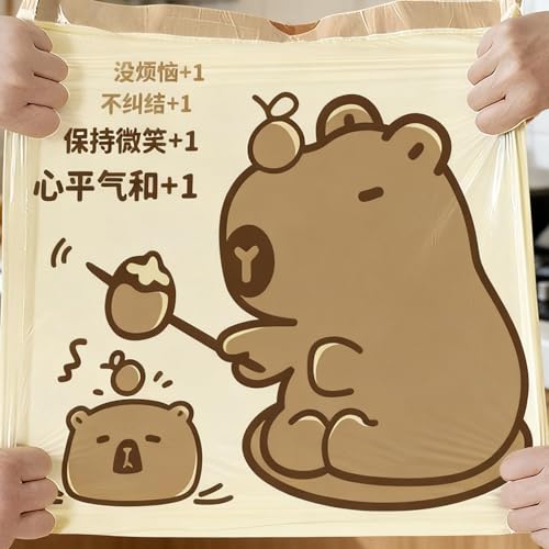 50Pcs/Roll Cartoon Drawstring Garbage Bag Large Capacity Handheld Thickened Trash Bag