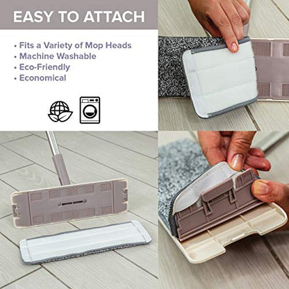 Micro Flat Mop 3-Pack Mop Replacement Head Refills - Microfiber Cleaning Pad - Use Wet or Dry - Reusable and Machine Washable Floor Mop Pads (3-Pack) - color: Replacement Heads (3-pack)