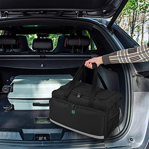 Large Car Detailing Bag, Cleaning Caddy with Lid and Handle for Auto Detailing Supplies, Car Cleaning Storage Trunk Organizer for Polisher and Vehicle Wash Tools, Black - size: L(16.5*10.5*12.7in)