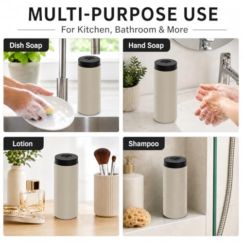 Silicone Dish Soap Dispenser, 8 Oz Refillable Squeeze Bottle, Leakproof for Kitchen Sink, Light Gray - color: Light Gray