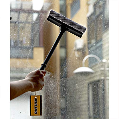 Window Squeegee Cleaning Tool 2 in 1 Window Cleaning Car Squeegee Windshield Cleaning Sponge and Rubber Squeegee,Black, Auto Squeegee - color: Black
