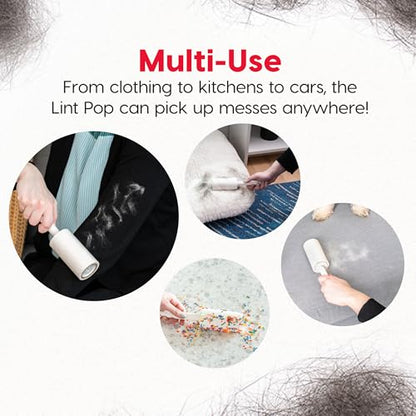 IRIS USA Extra Sticky Lint Rollers, 6 Pack of Standard Refills Only - No Handle/Cover Included - 90 Sheets/Roll, 540 Sheets Total, for Dog Cat Pet Hair On Clothes, Couch, Bed, Floor, Car, Stairs - size: Standard Refills - 6 Count