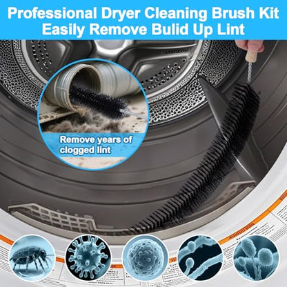 XANGNIER Dryer Vent Cleaner Brush,Flexible Clothes Dryer Lint Brush,Dryer Lint Trap Cleaning Tool,Laundry Room Essentials Lint Remover Accessories,Refrigerator Coil Brush,Household Cleaning Supplies - color: Black