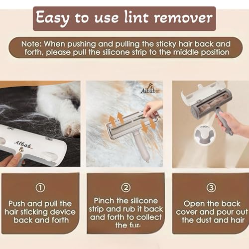 Pet Hair Remover – Reusable Lint Roller – Clean Couch, Furniture, Clothes, Carpet, Bed. Cat Hair Remover Dog Hair Remover Fur Removal Tool No Sticky Tape or Adhesive Needed. (White Grey) - color: White Grey
