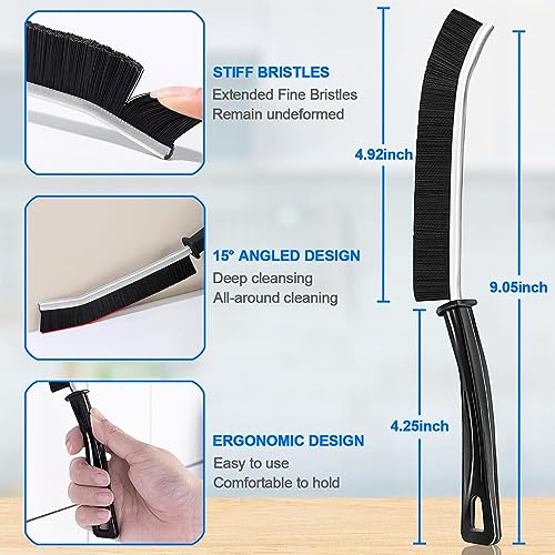 Cleaning Brushes Hand-held Crevice Cleaning Tool, 6PCS Hard-bristled Window Groove Cleaning Brush, Dead Corners Grout Brushes of Bathroom Kitchen Tiles for Blind, Baseboard, Fan, Sliding Door Track