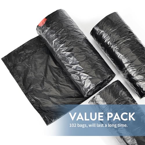 15-18 Gallon Black Trash Bags with Drawstring, 102 Count | Fit 16, 17 Gal High Density Large Garbage Bags, Strong Plastic Trash Can Liners for Kitchen Lawn Commercial - style: 15-18 Gallon (102 Count, Black)