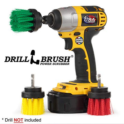 Kitchen Accessories - Drill Brush - Grout Cleaner - 2-inch Diameter Multi-Purpose Spin Brush Kit - Garden Statues - Bird Bath - Granite Cleaner - Bathroom Accessories - Shower Curtain - Baby Bath Tub - color: Green / Red / Yellow