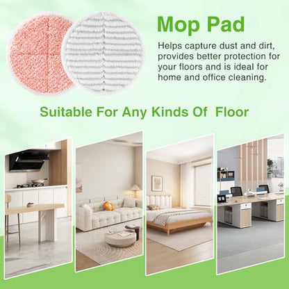 8 Pack Mop Pads Replacement Compatible with Bissell Spinwave 2124, 2039A, 2307, 23157, 23159, 20393, 20399 Hard Floor Spin Mop, 2 Soft Pads, 4 Scrubby Pads, 2 Heavy Scrub Pads - color: 8 Pack