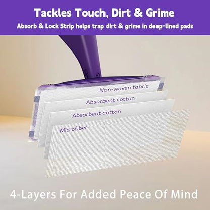 60 Pack Disposable Spray Mop Pad Refills for Wetjet, Unscented Cleaning Repalcement Mopping Pads, Compatible with Wet Jet, Multi-Layer Floor Mop Pads for Multi Surface Floor