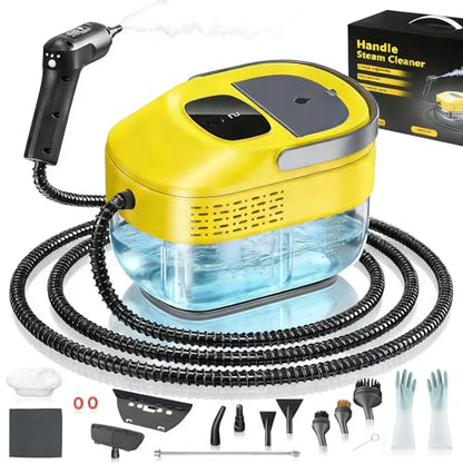 2026 New 3 Level Adjustable Pressurized Handheld Steam Cleaner for Home, 10s Heat-Up Handheld Steamer for Cleaning, 1.6 Qt Tank Portable Steam Cleaner Handheld for Car 1 PCS Yellow