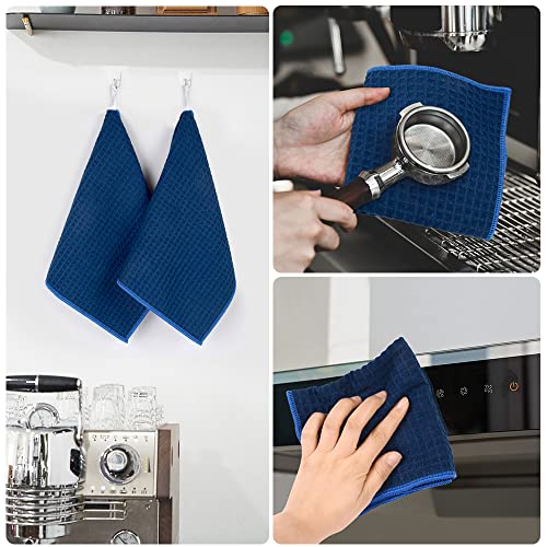 KinHwa Microfiber Dish Cloths Thick Waffle Weave Kitchen Dish Rags Ultra Absorbent Dishcloths 12inch x 12inch 6 Pack - Navyblue - color: Navy Blue, size: 12in x 12in 6 Pack