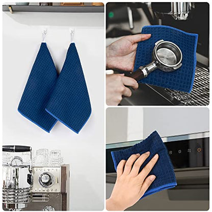 KinHwa Microfiber Dish Cloths Thick Waffle Weave Kitchen Dish Rags Ultra Absorbent Dishcloths 12inch x 12inch 6 Pack - Navyblue - color: Navy Blue, size: 12in x 12in 6 Pack