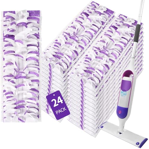 24 Pack Disposable Power Mop Pads for Swiffer Power Mop Pads, Compatible with Swiffer Power Mop Refills, Unscented Spray Replacement Floor Cleaning Refills for urface/Hardwood Floor Cleaning