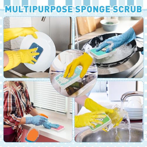 Maxdot 50 Counts Compressed Cellulose Sponges Bulk Cat Style Natural Kitchen Compostable Non Scratch Dish Sponges for Washing Dishes, Cleaning Countertop Sink, Kids DIY - style: Cat Style